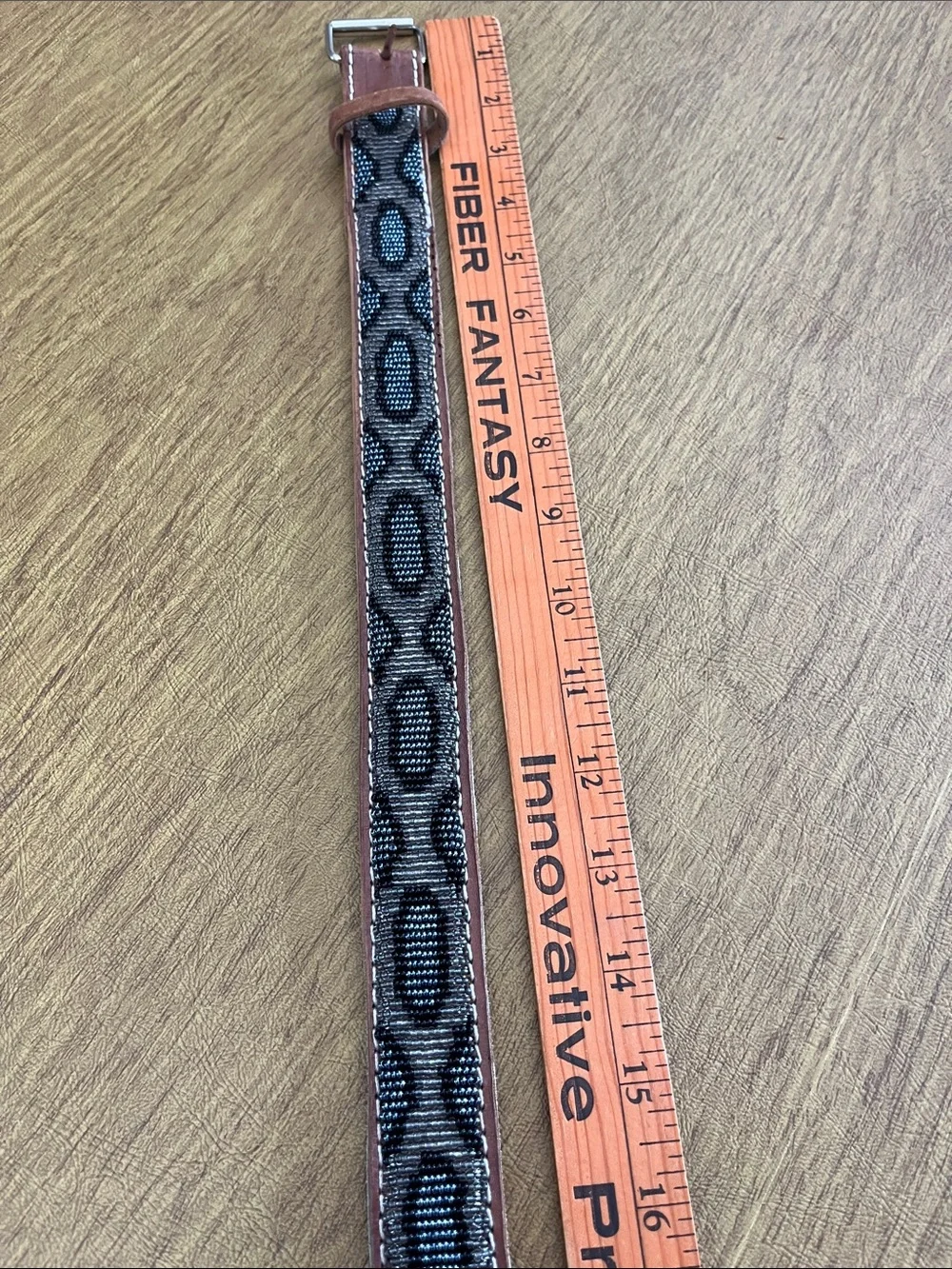 Artisan Crafted Brown Leather Belt with Stunning Solid Beaded Design